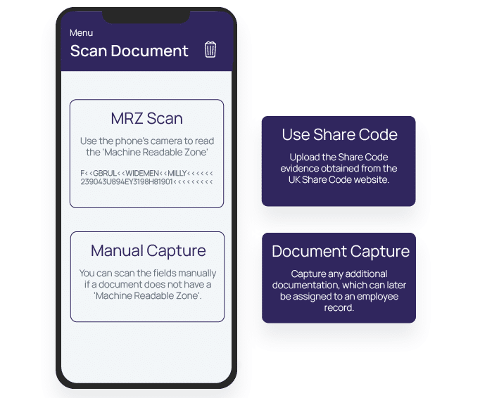 Right to work document capture